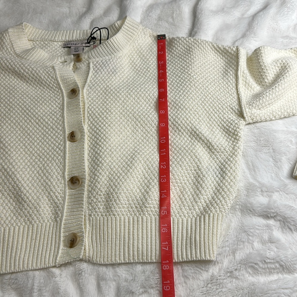 🆕 sincerely Jules cream button cardigan cropped fit XL - Picture 12 of 13